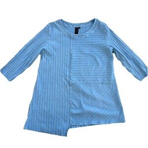 Focus Casual Life Textured Oversized Cotton Boho Art To Wear Lagenlook Top M